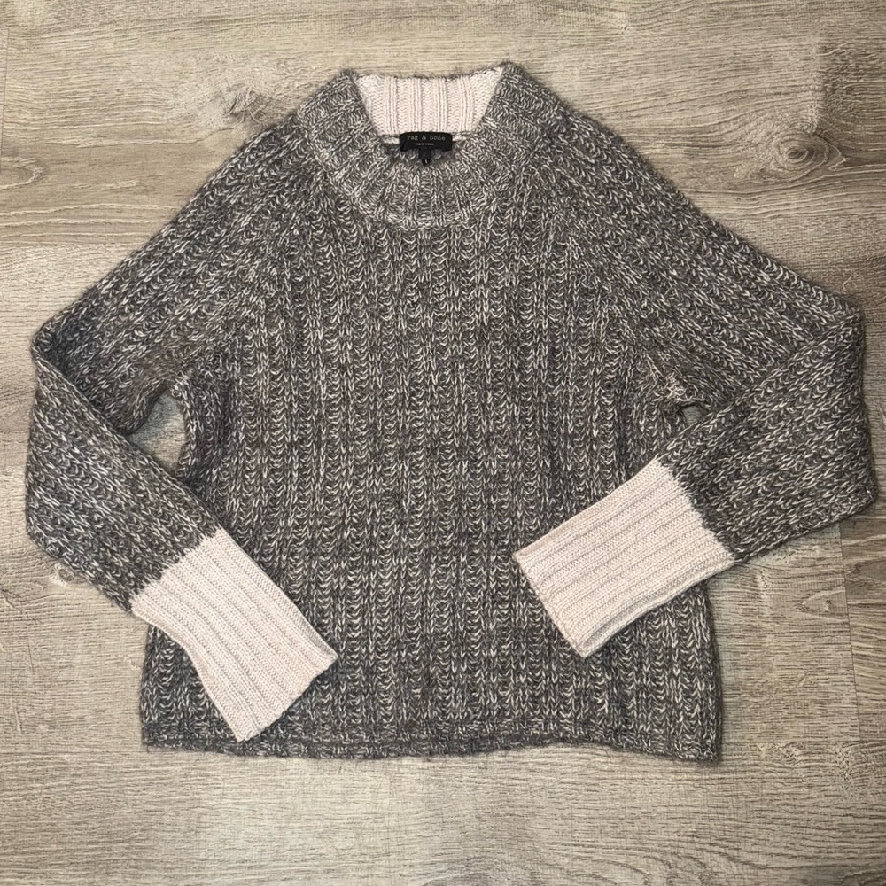 NWOT Rag & Bone Alpaca and Cashmere Cropped Gray Sweater Size Small